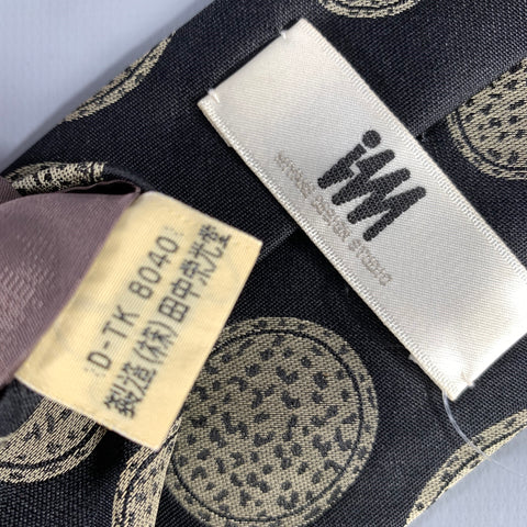 ISSEY MIYAKE Black Tan Lines Silk Tie
