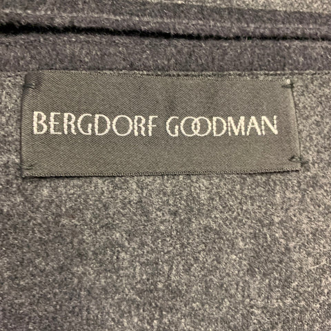 LUCIANO BARBERA Size 42 Grey Wool Blend Single Breasted Coat