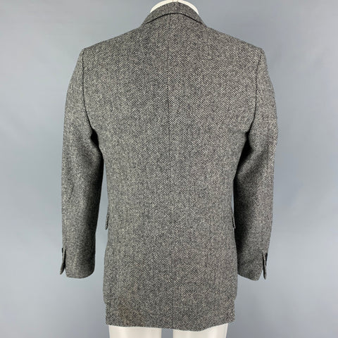AMI by ALEXANDRE MATTIUSSI Size 40 Grey Black Herringbone Coat