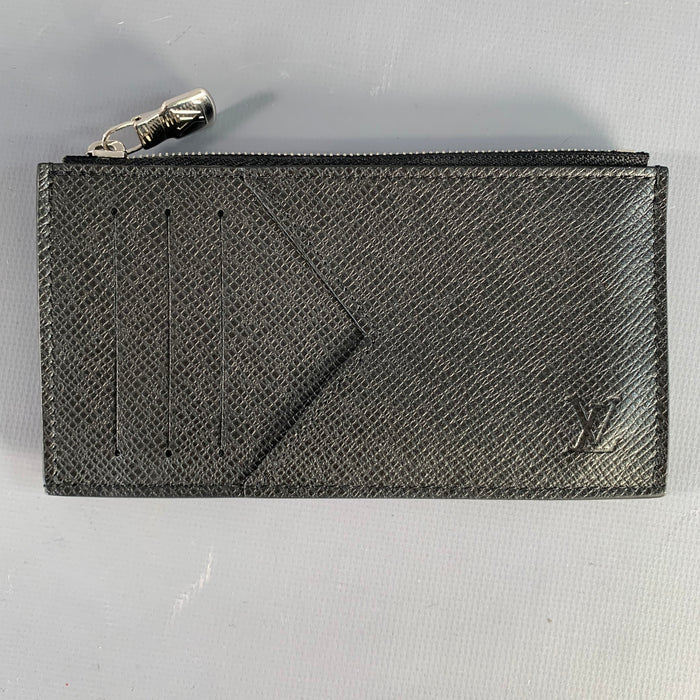 Portefeuille LOUIS VUITTON en cuir Taiga noir
