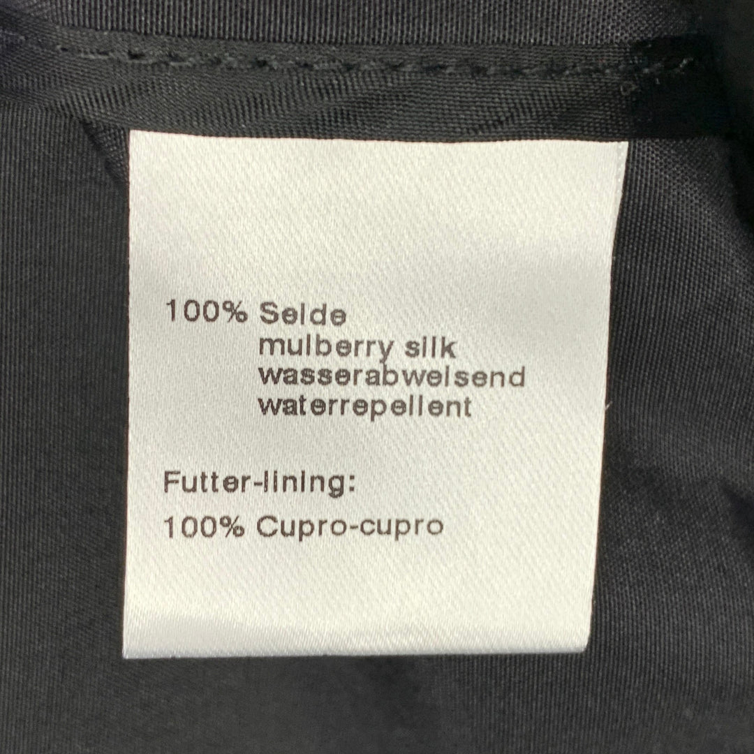 AKRIS Size 12 Black Silk Zip Up Coat