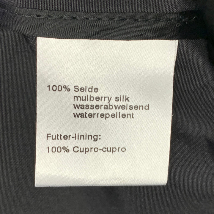 AKRIS Size 12 Black Silk Zip Up Coat