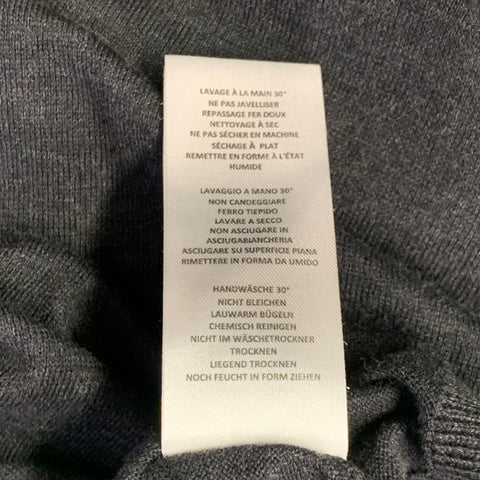 PAUL SMITH Size L Grey Contrast Trim Cotton Merino Wool Long Sleeve Polo