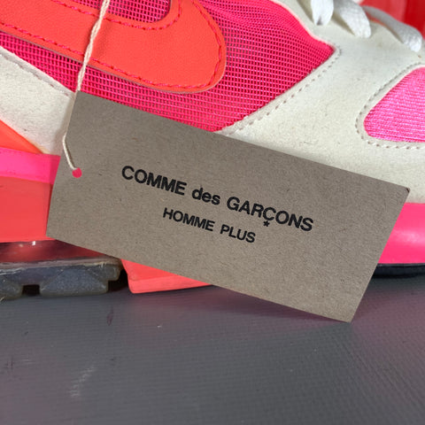 COMME des GARCONS HOMME PLUS Size 11 Pink White Color Block Nylon Sneakers