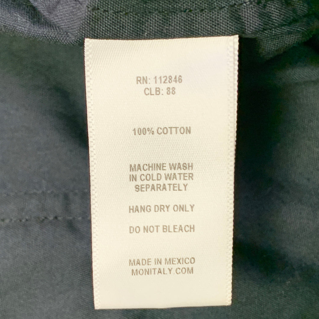 MONITALY Size XL Black Stripe Cotton Guayabera Short Sleeve Shirt