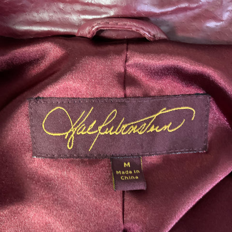 HAL RUBENSTEIN Size M Burgundy Leather Jacket Blazer