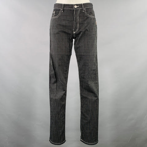 JEAN PAUL GAULTIER Size 27 Black White Cotton Blend Stripe Casual Pants