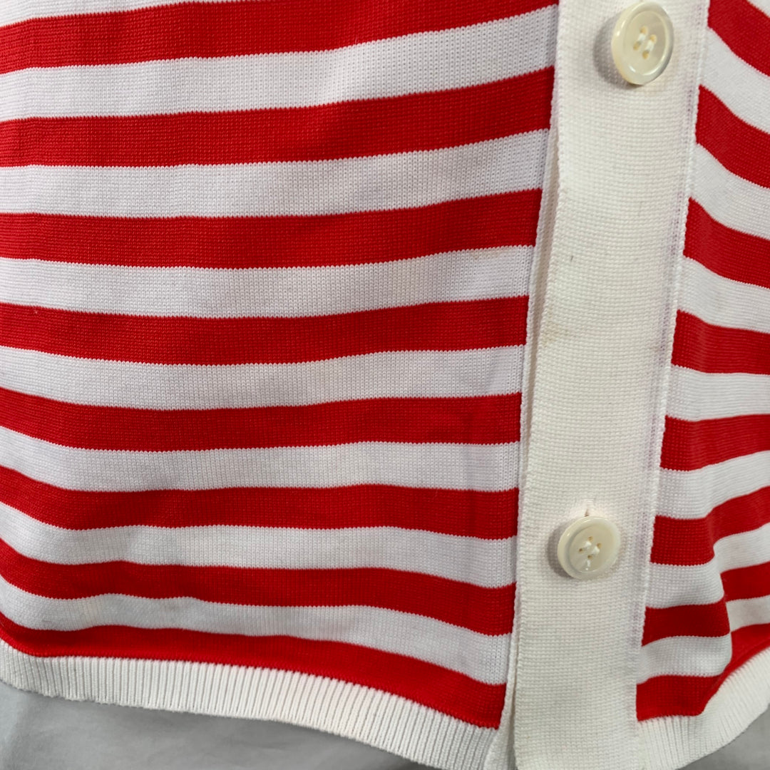 COMME des GARCONS HOMME PLUS Size L Red White Stripe Polyester Cardigan