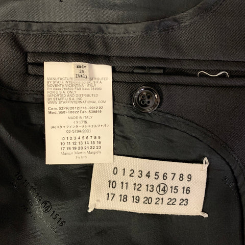MAISON MARGIELA Size 42 Black Wool Notch Lapel Sport Coat