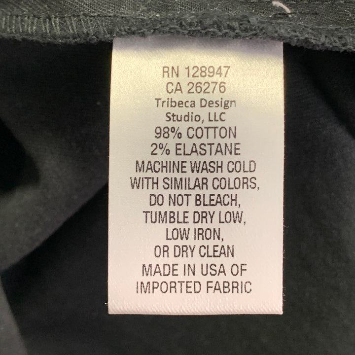 NILI LOTAN Size 2 Black Cotton Blend Twill Barrel Tapered Casual Pants