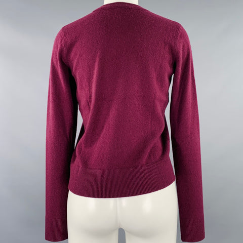 VINCE Size S Burgundy Cashmere Knit Crew Neck Pullover