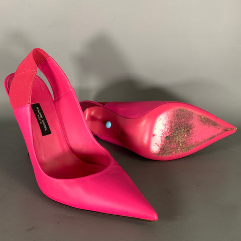 PHILIPPE MODEL Size 7.5 Pink Leather Slingback Pumps
