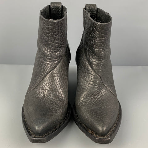 ACNE Taille 9 Bottines en cuir noir