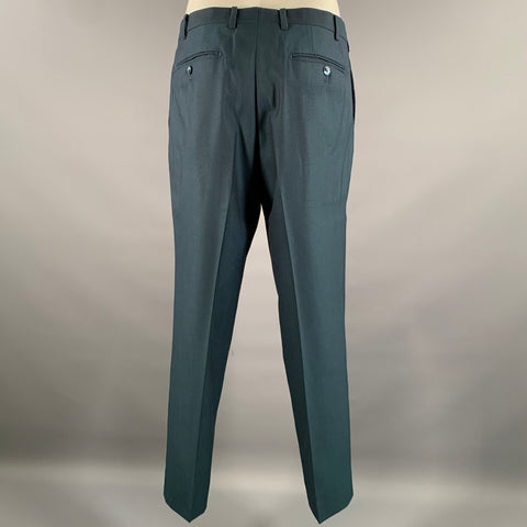 ATELIER Chest Size 42 Blue Teal Woven Wool Notch Lapel 34 29 Suit