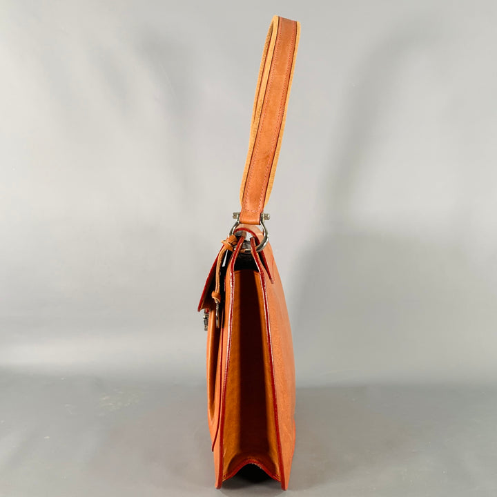 DOONEY & BOURKE Brown Leather Shoulder Bag Push Lock Handbag