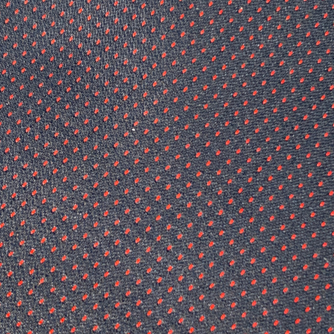 GUCCI Navy Red Dots Silk Skinny Tie