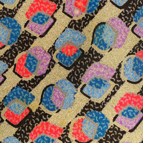 MISSONI Vintage Grey Blue Red Abstract Dots Silk Tie