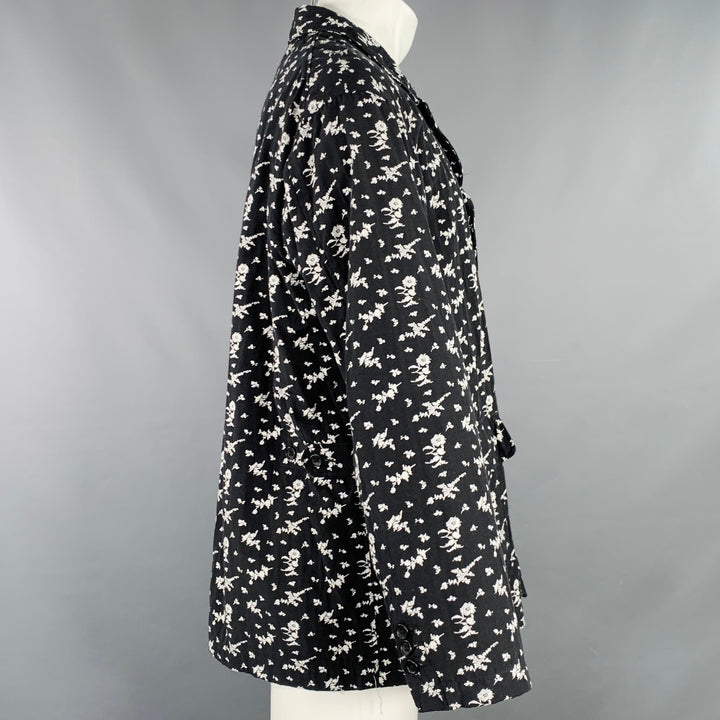 ENGINEERED GARMENTS Size M Black White Cotton Blend Floral Jacket
