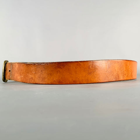 VINTAGE Size 38 Brown Gold Leather Belt