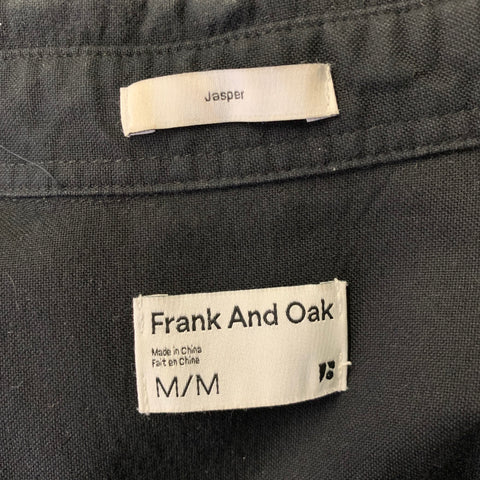 FRANK & OAK Size M Black Cotton Button Down Long Sleeve Oxford Shirt