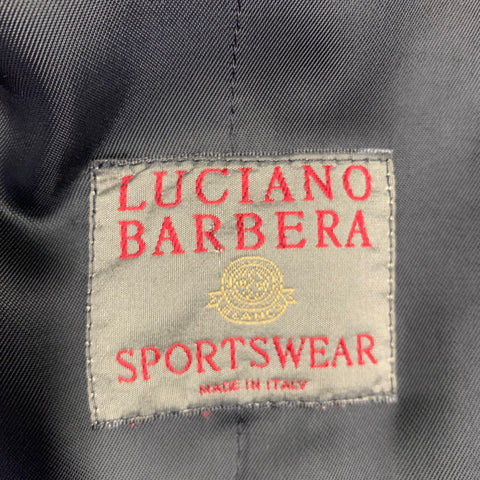 LUCIANO BARBERA Size 42 Grey Wool Blend Single Breasted Coat