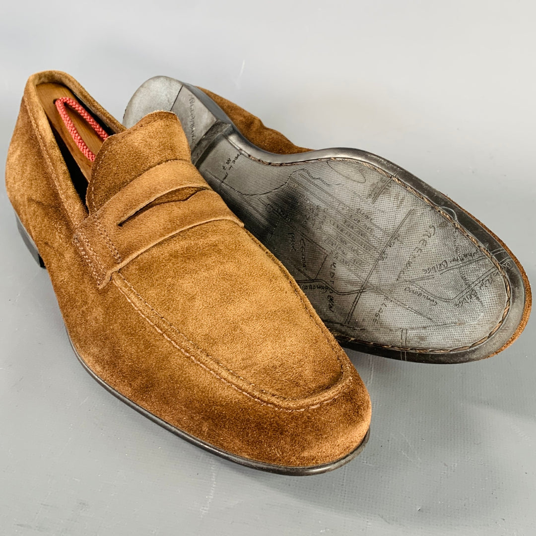 TO BOOT NY Size 7 Brown Suede Slip On Penny Loafers