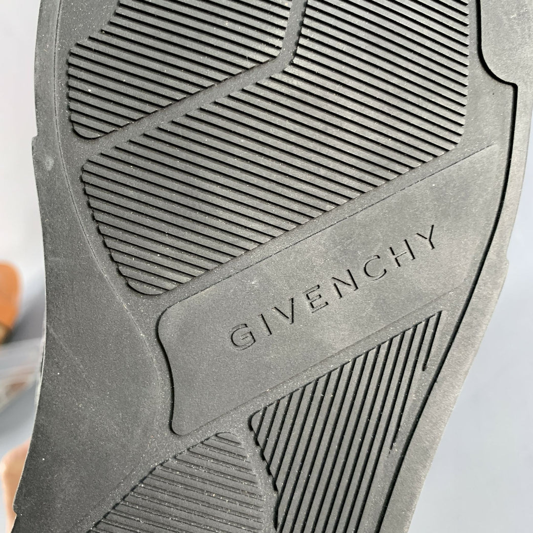 GIVENCHY Size 11 Black White Checkered Leather High Top Sneakers