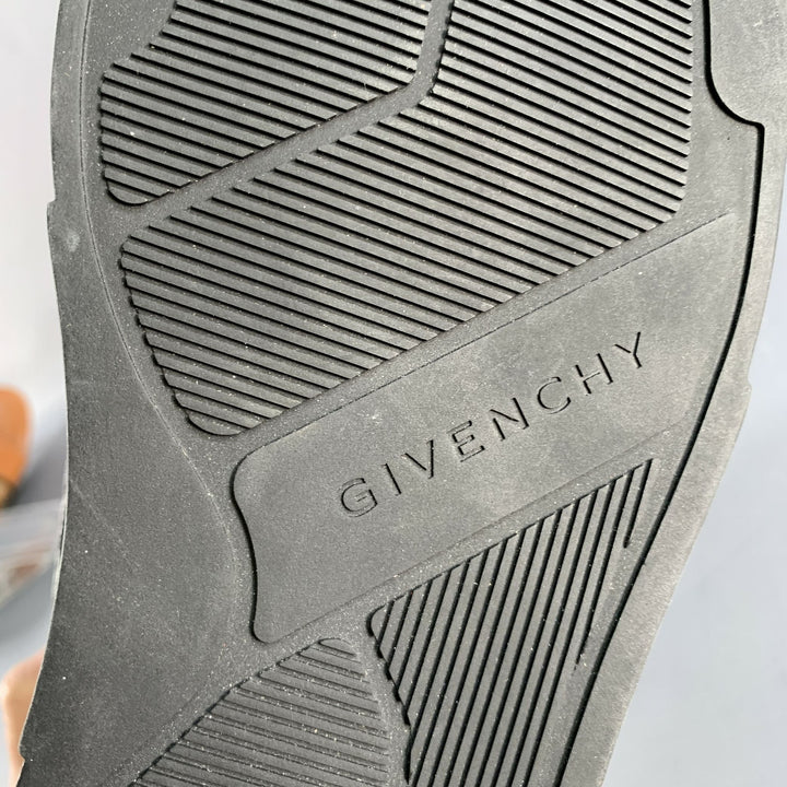 GIVENCHY Size 11 Black White Checkered Leather High Top Sneakers