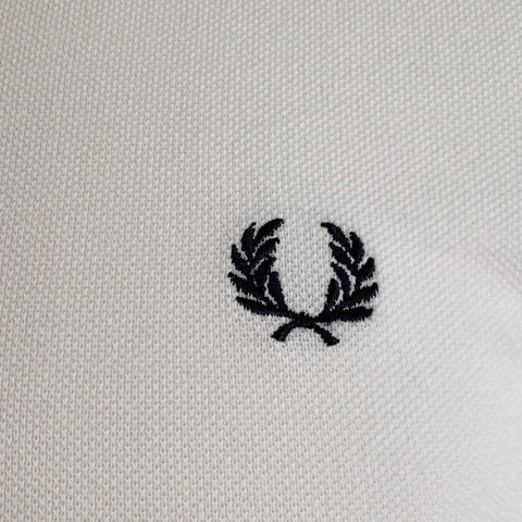 FRED PERRY Size S White Red Black Cotton Slim Fit Contrast Trim Polo