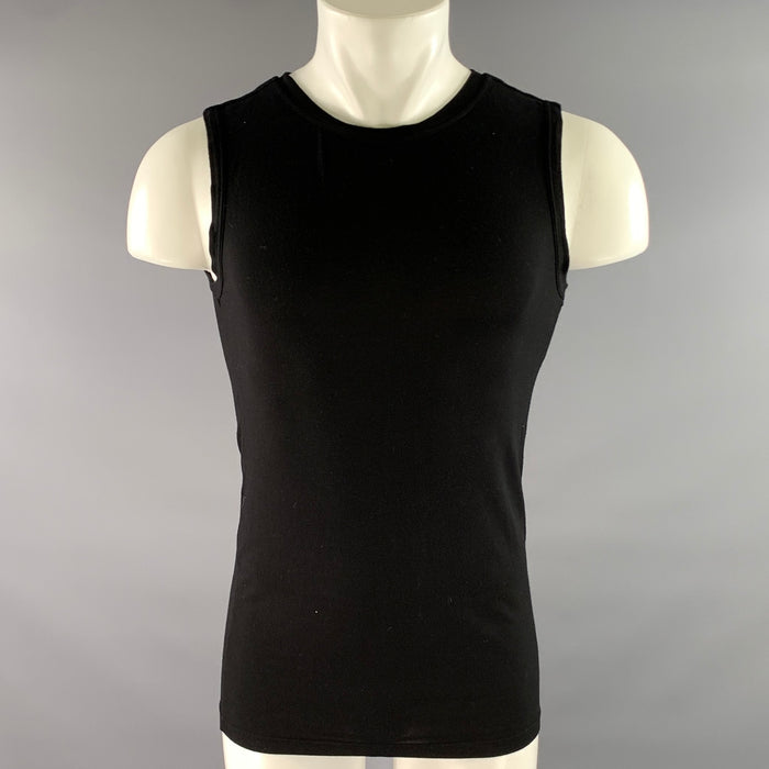 VERSACE Size M Black Modal Blend Muscle Sleeveless T Shirt