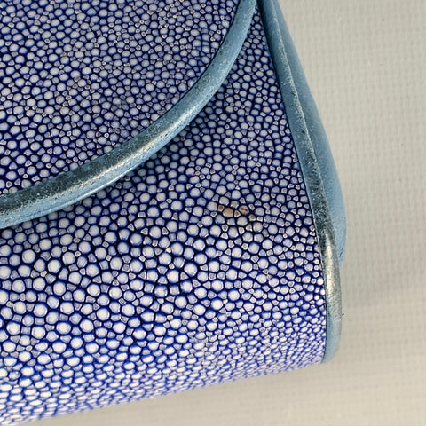 VINTAGE Blue White Stingray Leather Coin Purse