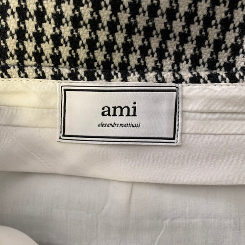 AMI by ALEXANDRE MATTIUSSI Size 34 Black White Houndstooth Casual Pants
