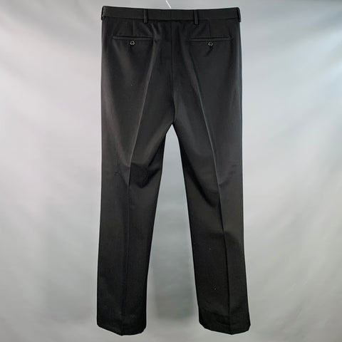 PRADA Size 36 Black Virgin Wool Flat Front Zip Fly Dress Pants
