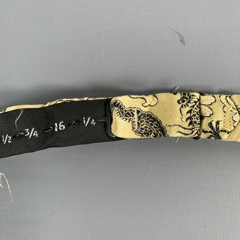 BARUCH SHEMTOV Gold Black Chinoiserie Bow Tie