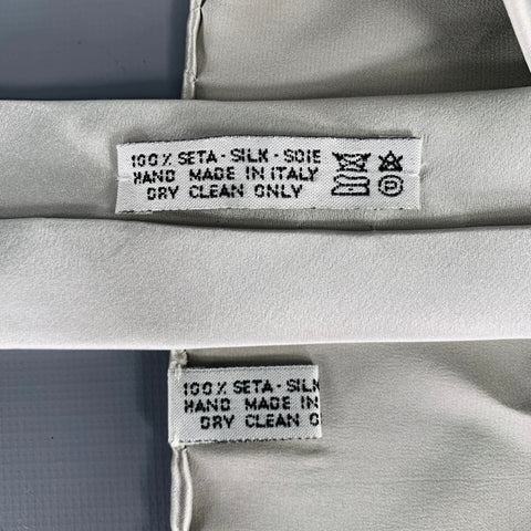 BRIONI Size L Silver Silk Button Up Long Sleeve Shirt Set