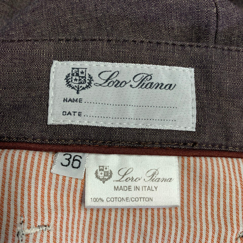 LORO PIANA Size 36 Purple Cotton Button Fly Casual Pants