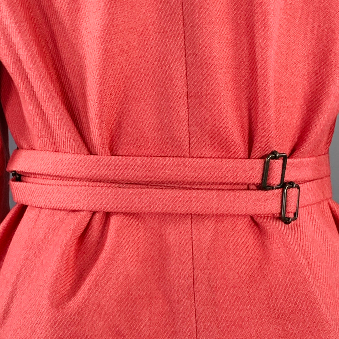 AKRIS PUNTO Size 8 Pink Wool Cashmere Twill Cinched Jacket Blazer