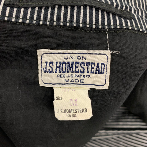 J.S. HOMESTEAD Size M Black White Stripe Notch Lapel Sport Coat