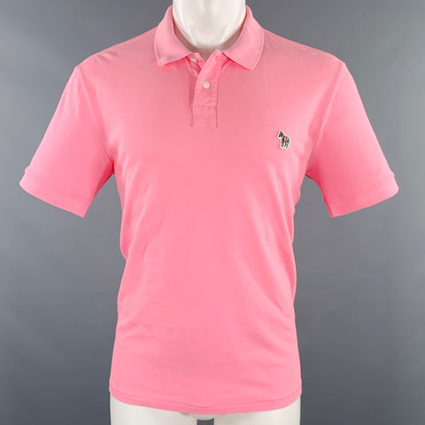 PS by PAUL SMITH Size M Pink Patch Organic Cotton Half Placket Polo