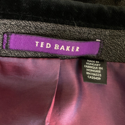 TED BAKER Size S Grey Black Heather Wool Peacoat