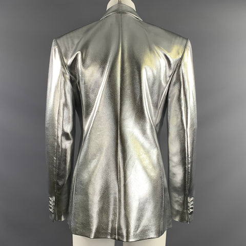 GIUSEPPE DI MORABITO Size XS Silver Polyester Spandex Jacket Blazer