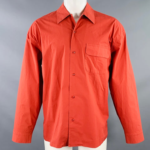 YMC Size L Wray Red Brick Cotton Blend One Pocket Long Sleeve Shirt