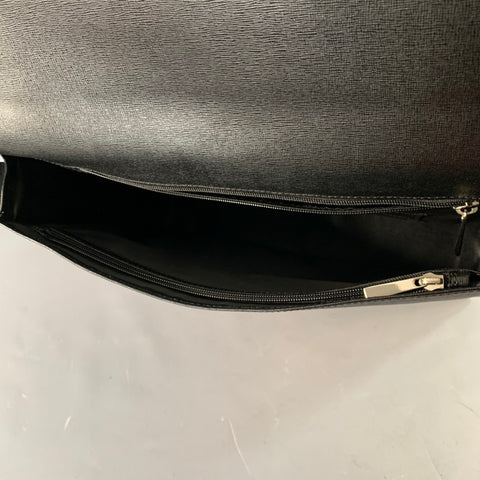 BARNEY'S NEW YORK Black Saffiano Leather Messenger Bag