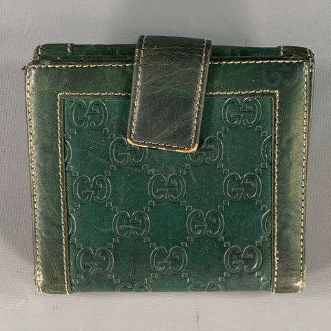 GUCCI Green Logo Leather Wallet