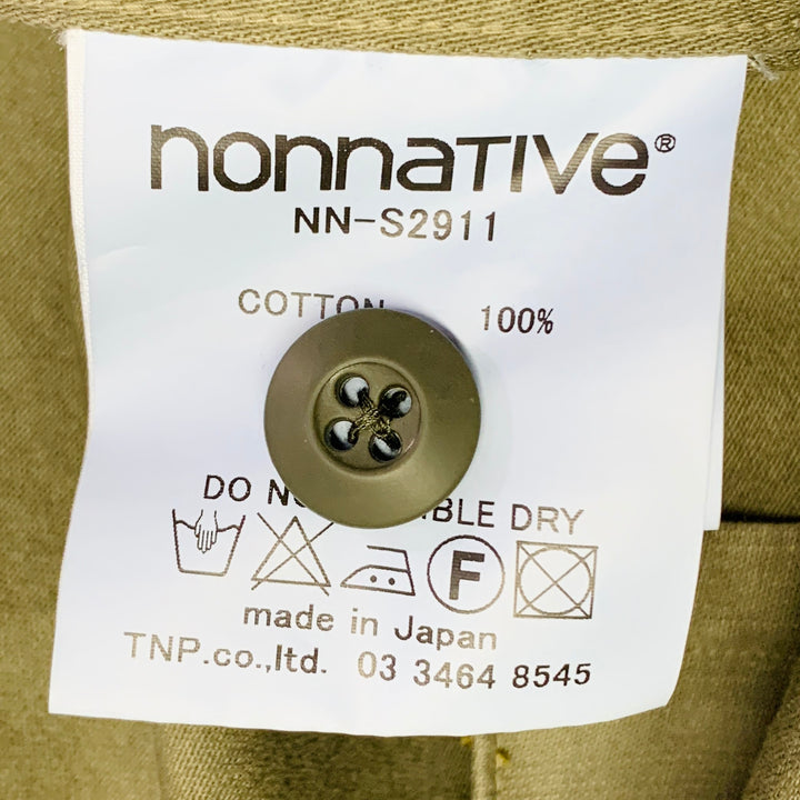 NONNATIVE Size XL Green Olive Cotton Two Pockets Long Sleeve Shirt