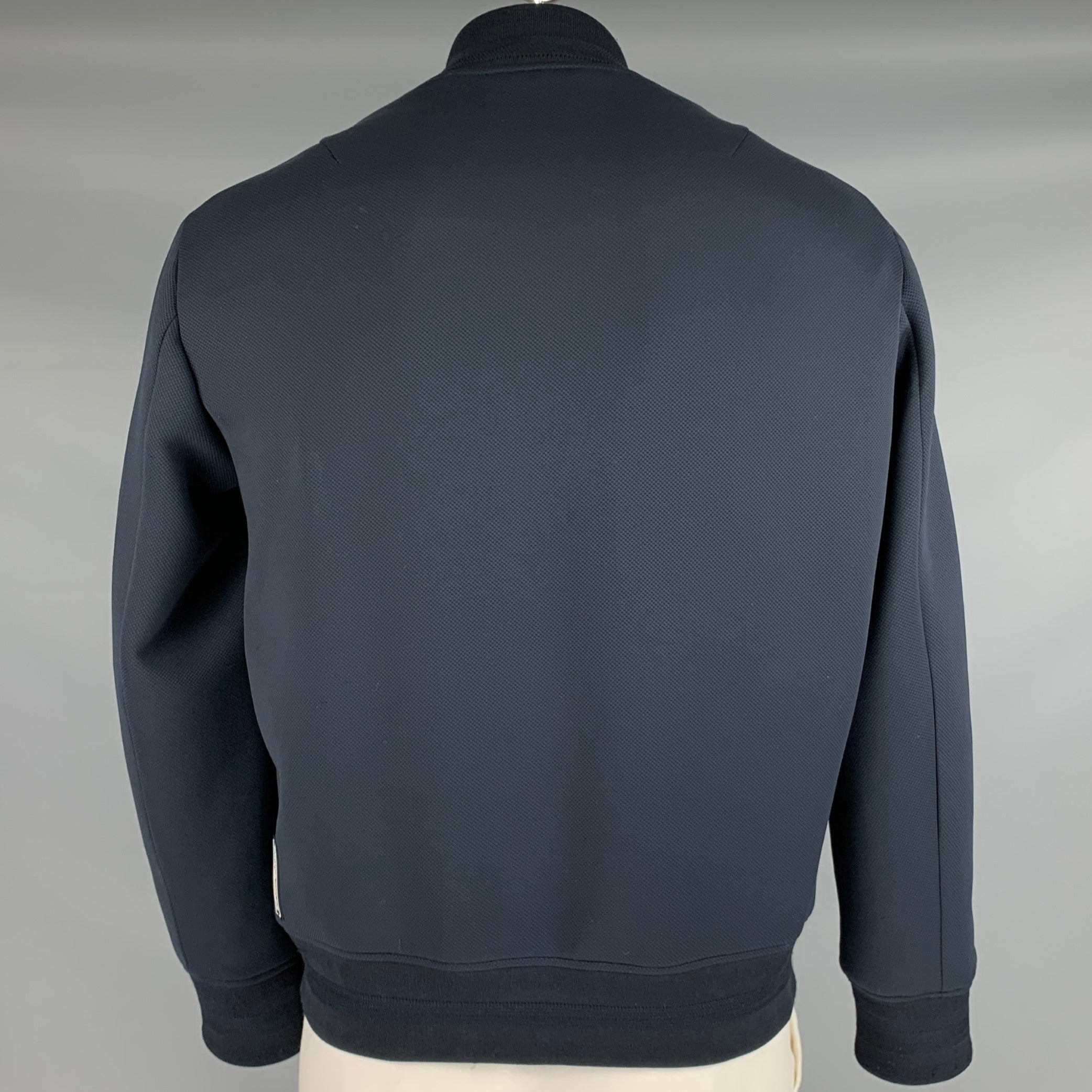 EMPORIO ARMANI Size 42 Black Polyester Blend Bomber Jacket – Sui