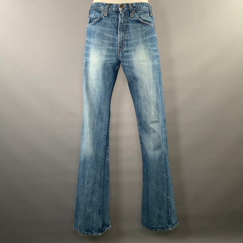 LEVIS Size 30 Blue Denim Washed Flared Jeans