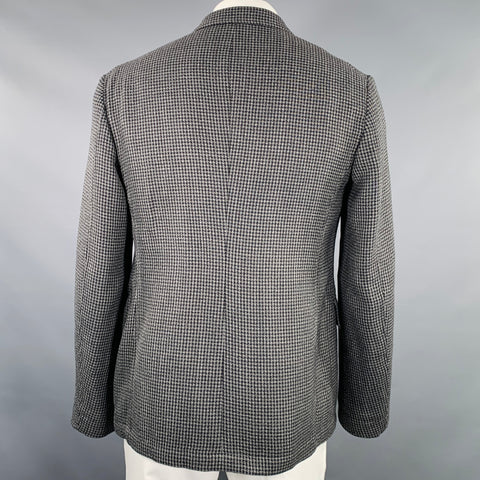 ALEXANDER MCQUEEN Size 44 Grey Black Houndstooth Cotton Blend Sport Coat