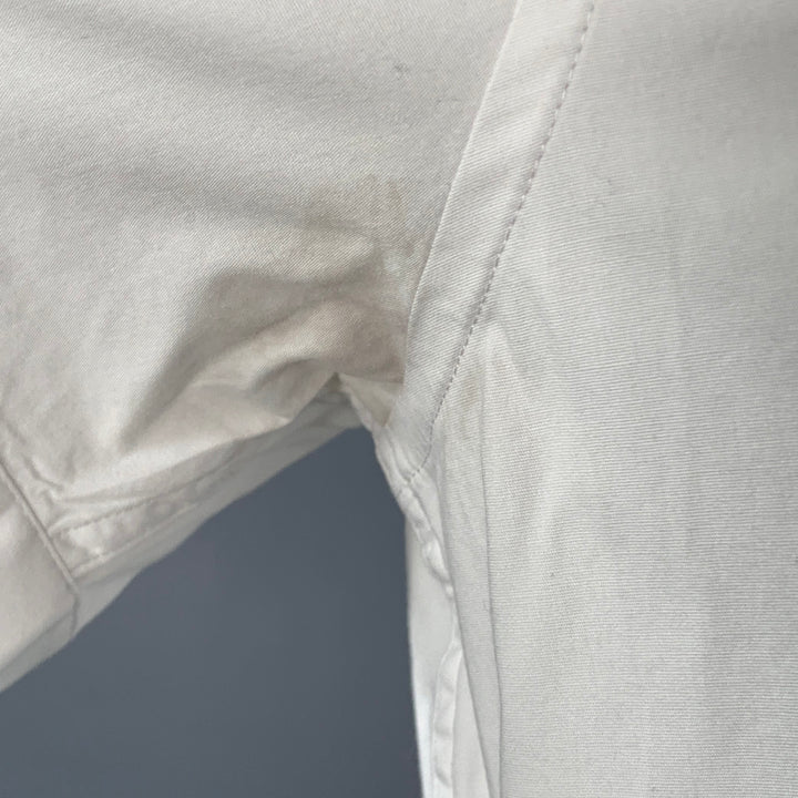 DOLCE & GABBANA Size L White Cotton Blend Button Up Short Sleeve Shirt
