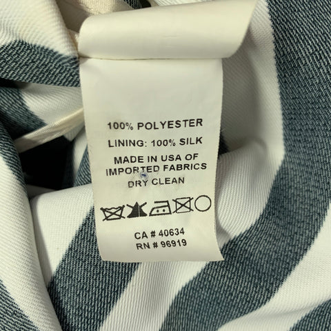 MARC JACOBS Size 6 Black White Polyester Stripe Pencil Skirt